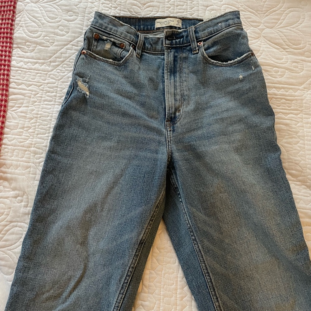 Abercrombie ankle straight high rise jeans